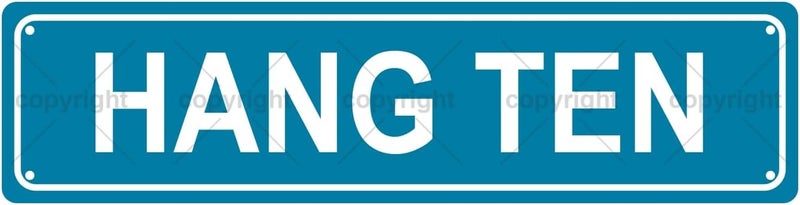Aeontinity HANG TEN Sports Metal Tin Street Sign Bar Cafe Garage Cave Home Room Wall Bathroom Farmhouse Garden Porch Patio Decor, 16 x 4 Inch - Image 1
